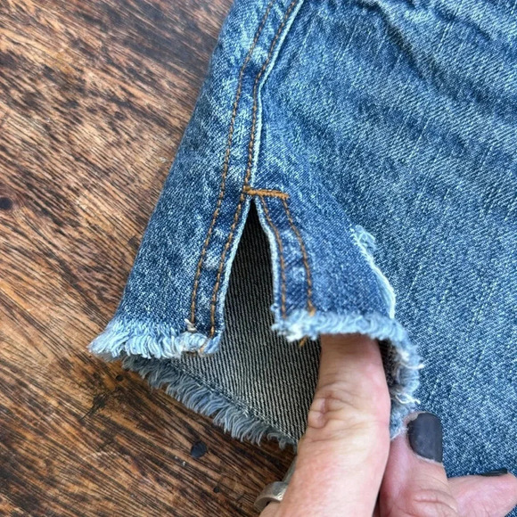 Ripcurl size 13 denim micro shorts beach brand cut offs distressed - Picture 9 of 9